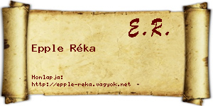 Epple Réka névjegykártya